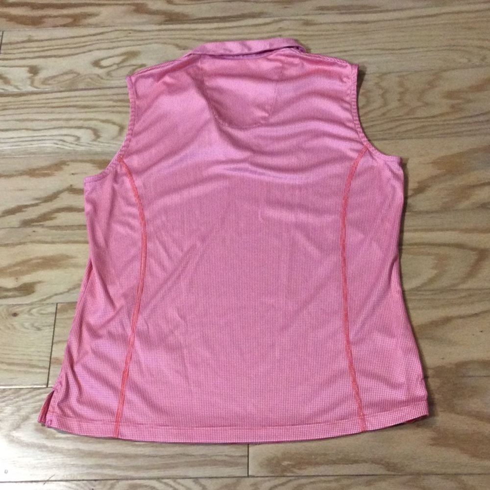 L PGA Tour peach checked sleeveless activity top - Picture 2 of 14